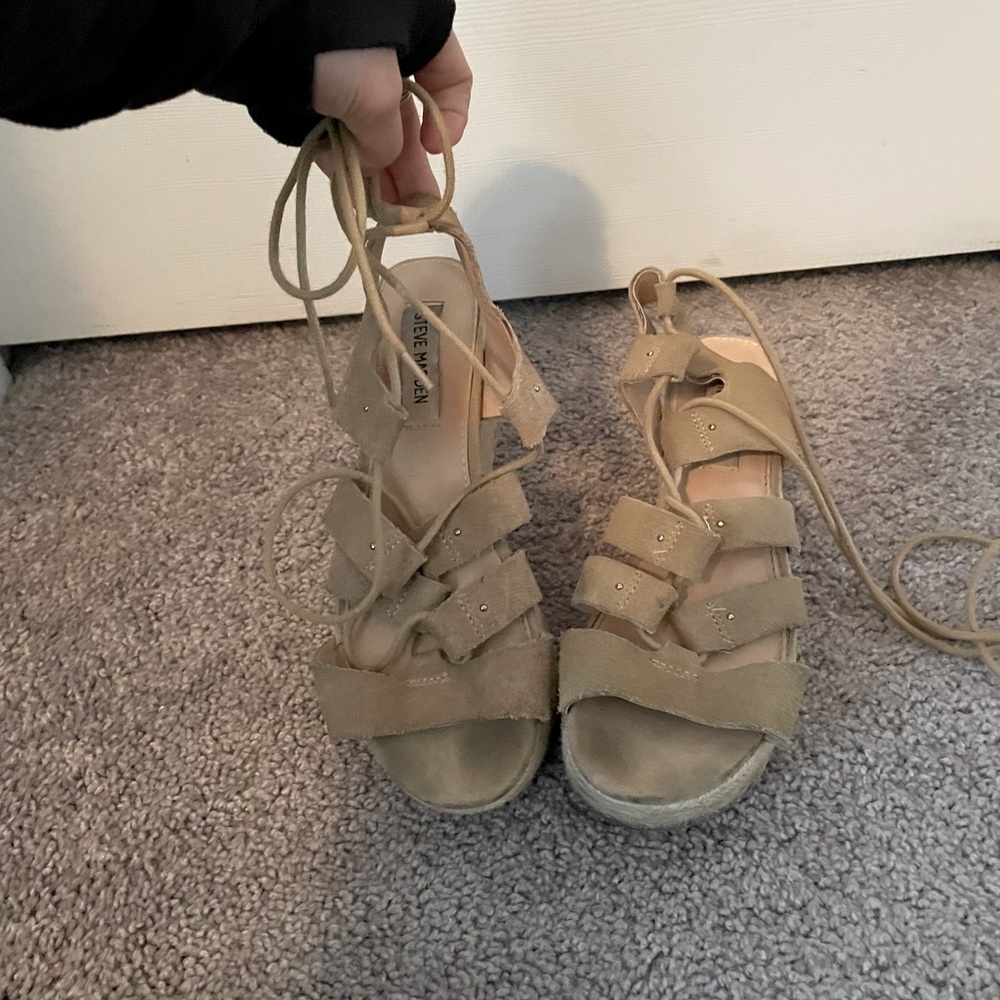 Lace up wedges